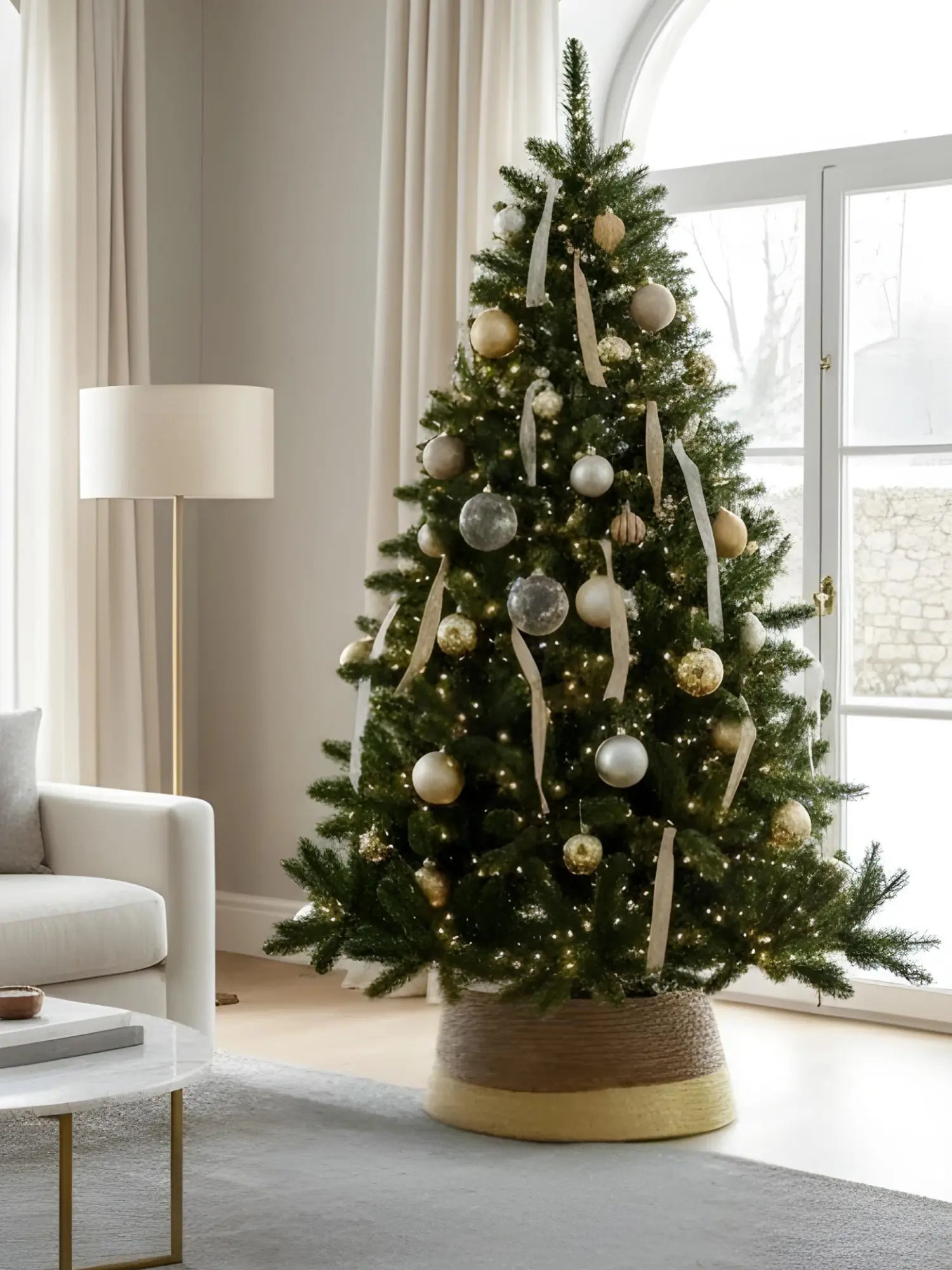 Weihnachtsbaumschürze - Seegras, Gold